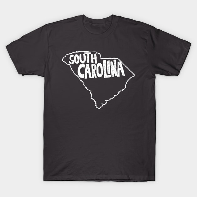 South Carolina (White Graphic) T-Shirt by thefunkysoul